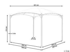 Online Beliani Gazebo VOMERO Metallo 305 cm 305 cm Beige Beige Nero