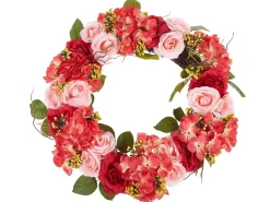 Hot Beliani Ghirlanda Decorativa AGULO 50 cm Rosso Giallo Rosa Marrone Rosso Verde
