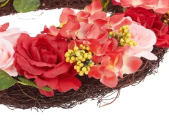 Hot Beliani Ghirlanda Decorativa AGULO 50 cm Rosso Giallo Rosa Marrone Rosso Verde