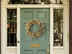 Beliani Ghirlanda Decorativa CAMRUN 45 cm Verde Giallo Viola Verde
