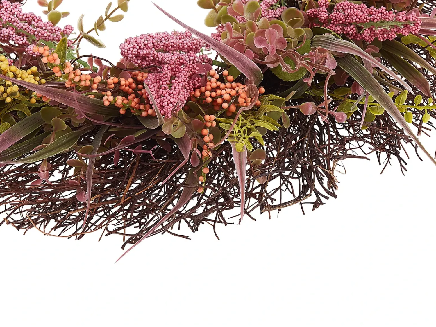 New Beliani Ghirlanda Decorativa GUANCHA 50 cm Rosa Rosa Verde