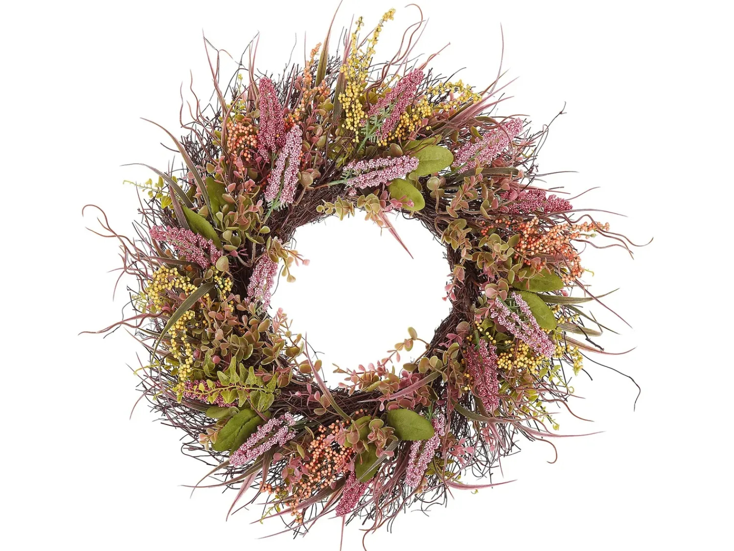 New Beliani Ghirlanda Decorativa GUANCHA 50 cm Rosa Rosa Verde
