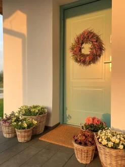 New Beliani Ghirlanda Decorativa GUANCHA 50 cm Rosa Rosa Verde