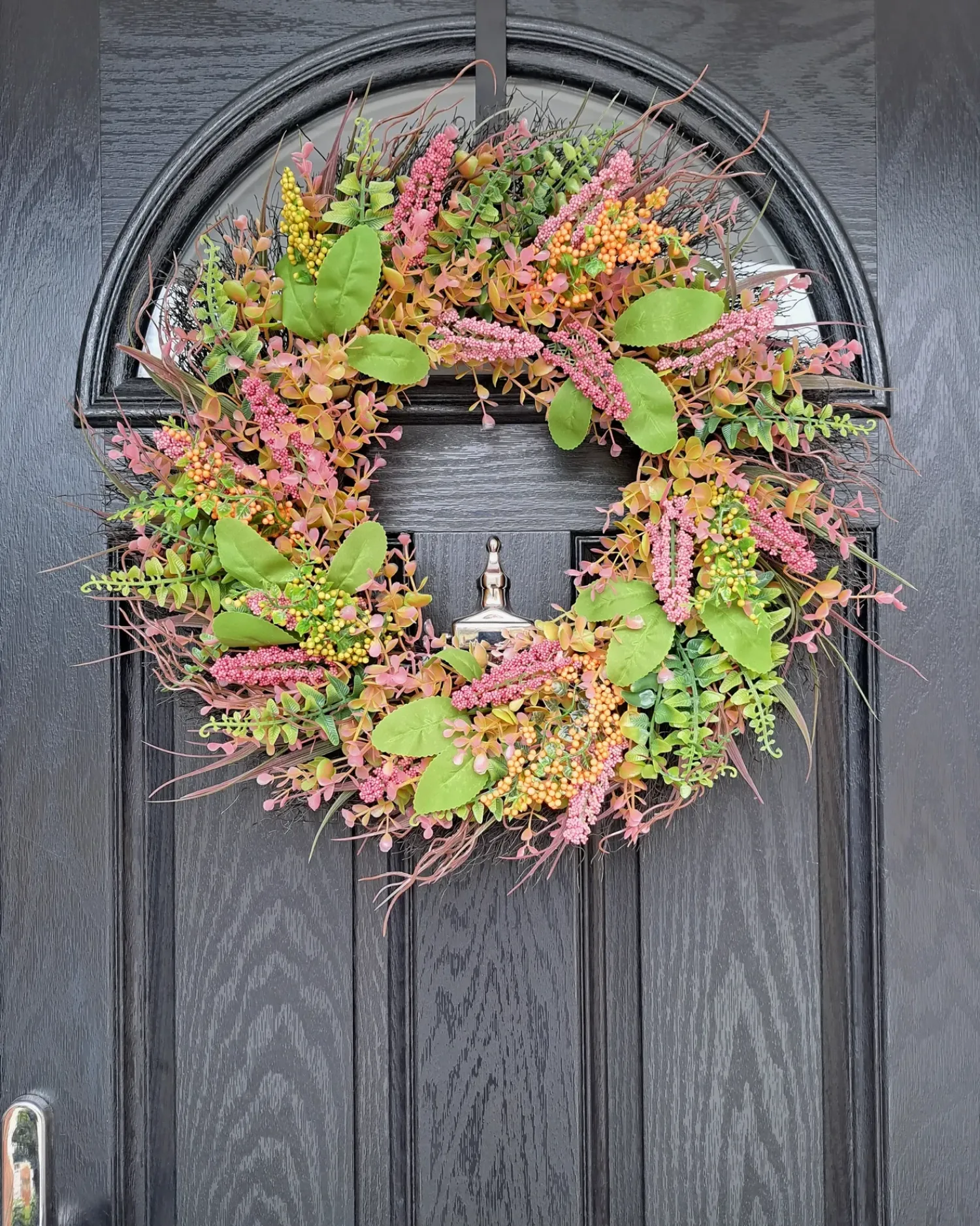 New Beliani Ghirlanda Decorativa GUANCHA 50 cm Rosa Rosa Verde