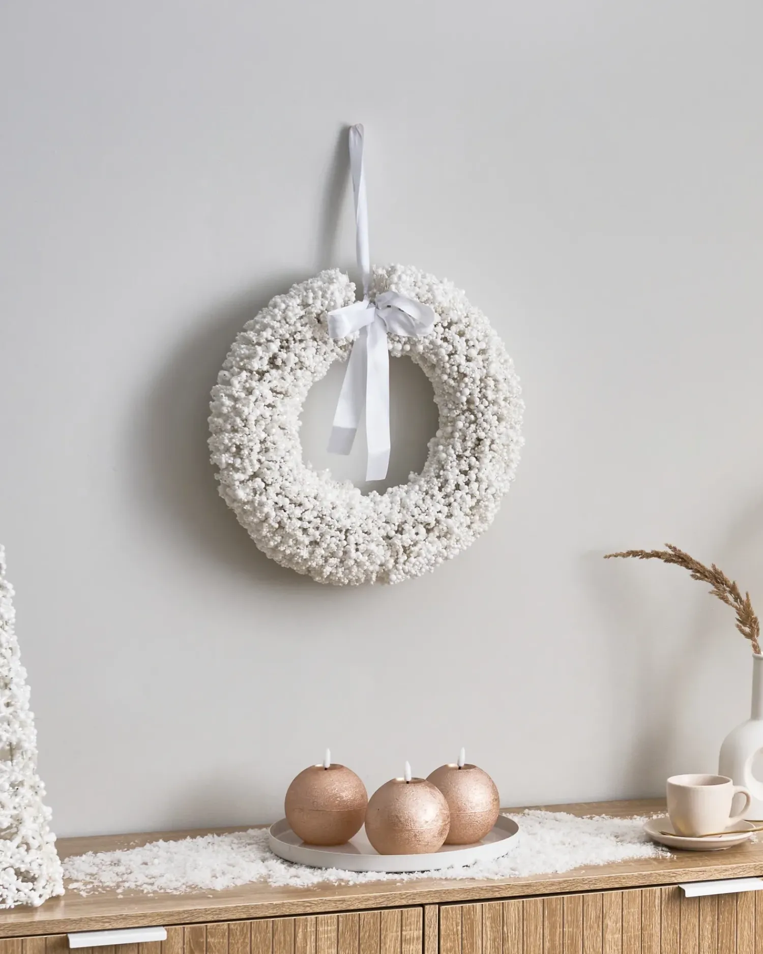 New Beliani Ghirlanda di Natale ARESJON 40 cm Bianco
