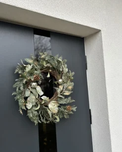 Outlet Beliani Ghirlanda di Natale HOVILA Oro 45 cm Oro Verde
