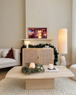 Outlet Beliani Ghirlanda di Natale HOVILA Oro 45 cm Oro Verde