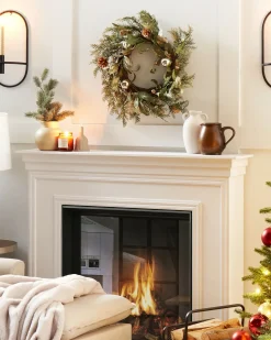 Outlet Beliani Ghirlanda di Natale HOVILA Oro 45 cm Oro Verde