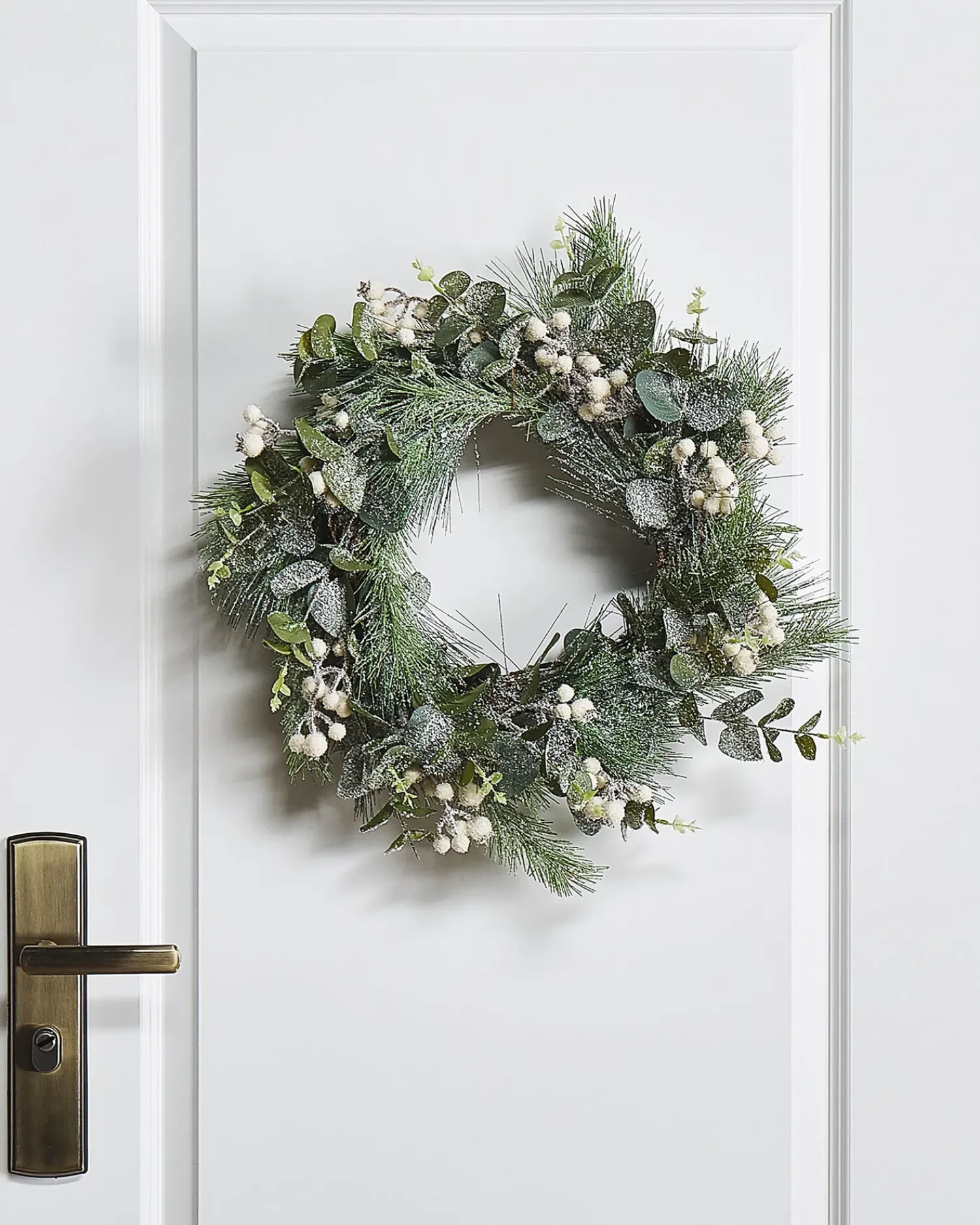 Online Beliani Ghirlanda di Natale JURMU Verde 54 cm Argento Bianco Verde