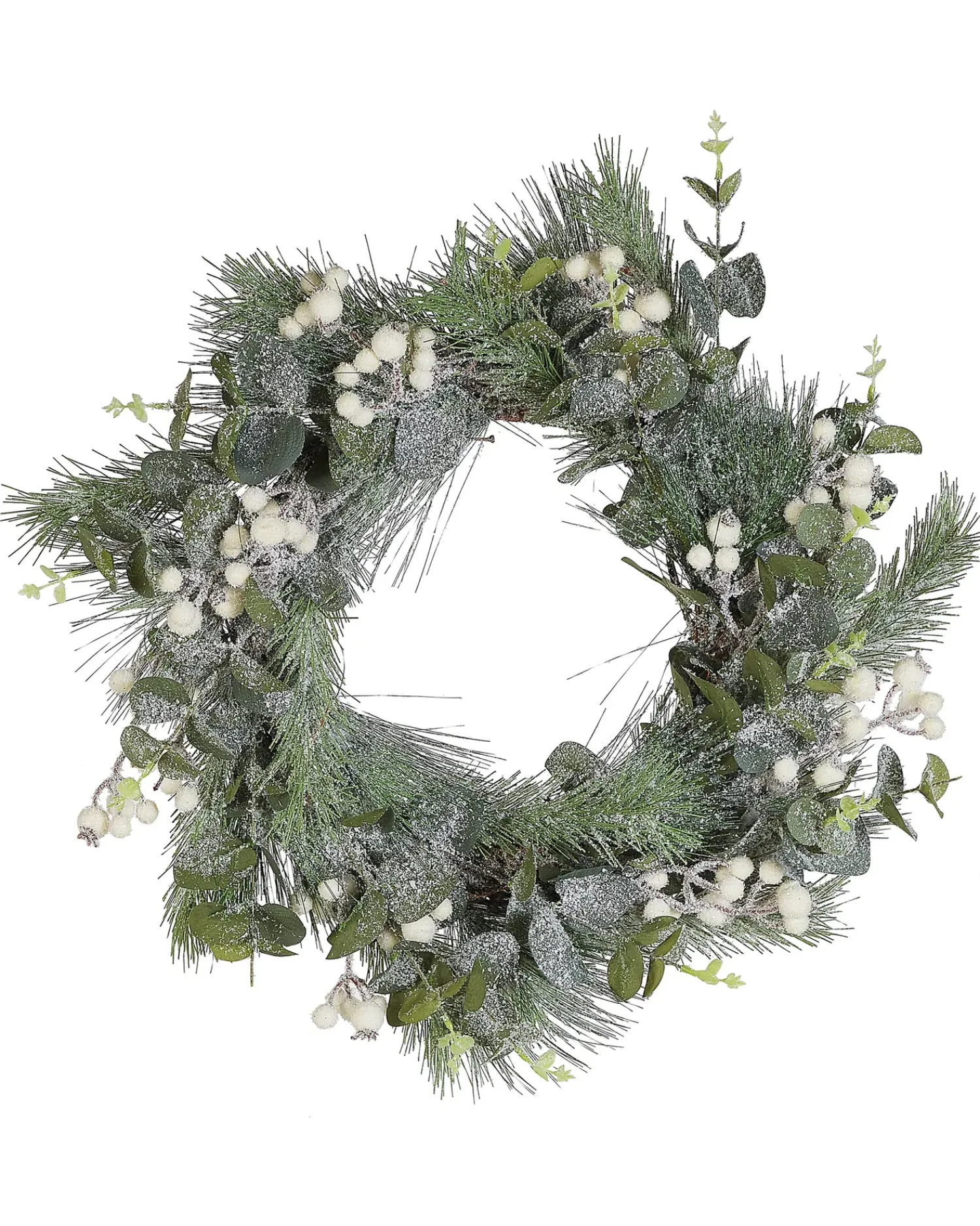 Online Beliani Ghirlanda di Natale JURMU Verde 54 cm Argento Bianco Verde