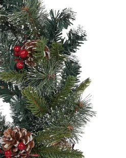 Outlet Beliani Ghirlanda di Natale LED PAIMIO Verde 60 cm Bianco Verde