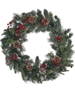 Outlet Beliani Ghirlanda di Natale LED PAIMIO Verde 60 cm Bianco Verde
