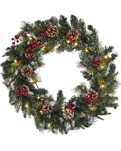 Outlet Beliani Ghirlanda di Natale LED PAIMIO Verde 60 cm Bianco Verde