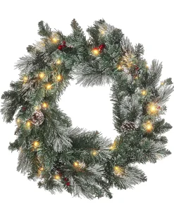 Beliani Ghirlanda di Natale LED WAPTA Verde 40 cm Bianco Verde