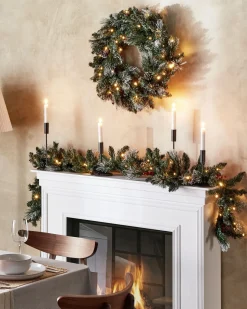 Beliani Ghirlanda di Natale LED WAPTA Verde 40 cm Bianco Verde