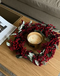 Best Beliani Ghirlanda di Natale PUROL Rosso 40 cm Rosso Verde
