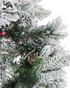 Online Beliani Ghirlanda natalizia innevata LED WHITEHORN Bianco 55 cm Bianco Verde