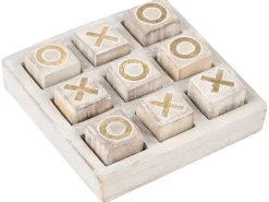 Clearance Beliani Gioco del Tris ASJUT Legno di mango Beige