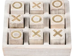 Clearance Beliani Gioco del Tris ASJUT Legno di mango Beige