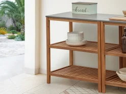 Outlet Beliani Grande isola da cucina BRUCOLI Legno d'acacia Marrone Marrone Grigio