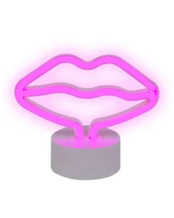 Outlet Beliani Insegna al neon a LED Labbra FLORA Rosa