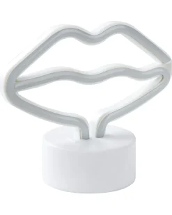 Outlet Beliani Insegna al neon a LED Labbra FLORA Rosa
