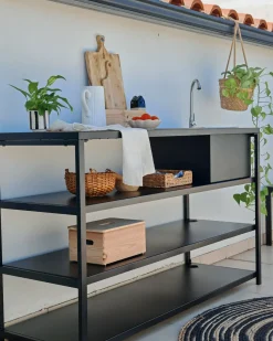 Outlet Beliani AVETRANA Metallo Nero Marrone Nero