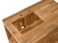Hot Beliani VENOSA Legno d'acacia Marrone/Nero Marrone Marrone Nero