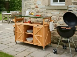 Hot Beliani Isola per cucina esterna SCANNO Legno di abete chiaro Marrone