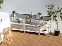Best Beliani Isola per cucina esterna VILAMA Bianco Bianco Argento