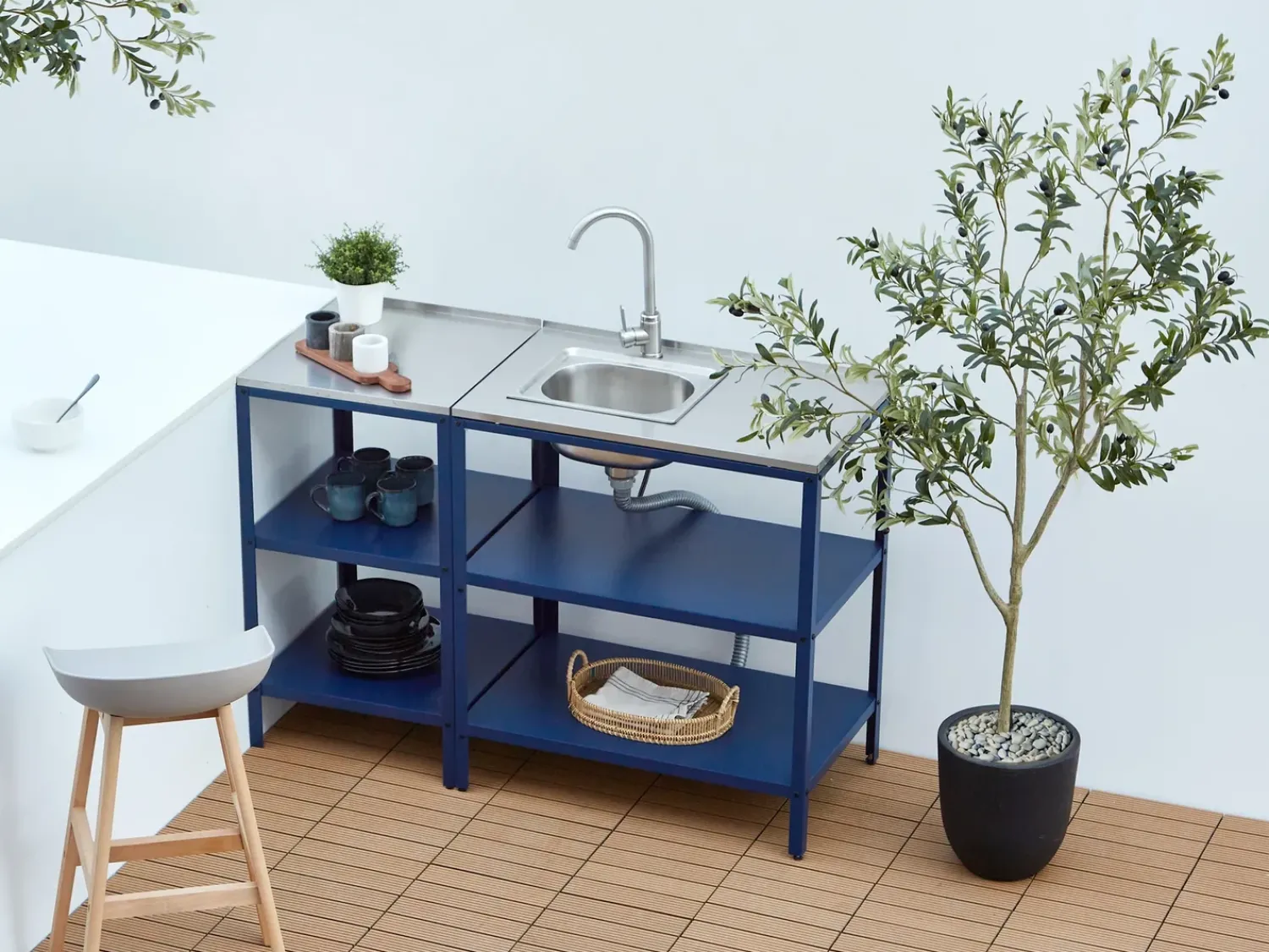 Sale Beliani Isola per cucina esterna VILAMA Blu Blu Argento