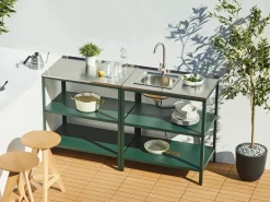 Best Beliani Isola per cucina esterna VILAMA Verde Verde Argento