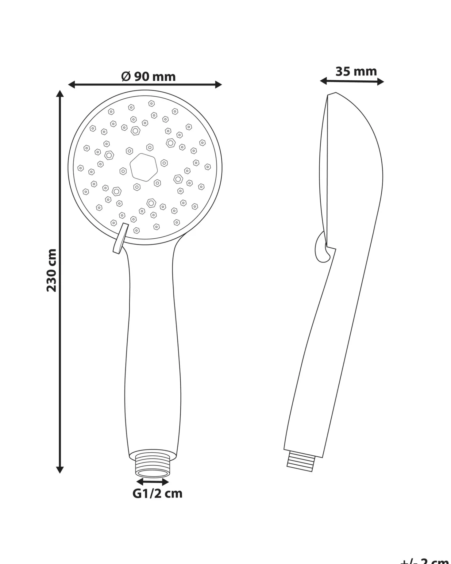 Kit doccia con soffione e flessibile MACAY 3 Funzioni Argento