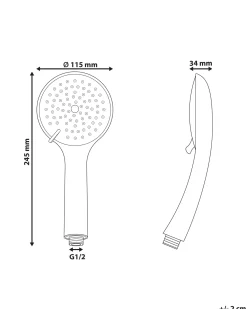 Kit doccia con soffione e flessibile TARMA 4 Funzioni Argento