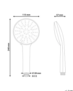 Kit doccia con soffione e flessibile UCHIZA 5 Funzioni Argento