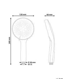 Kit doccia con soffione e flessibile ICHMA 5 Funzioni Argento