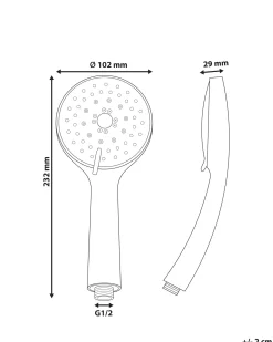 Kit doccia con soffione e flessibile TAMUSHAL 3 Funzioni Oro