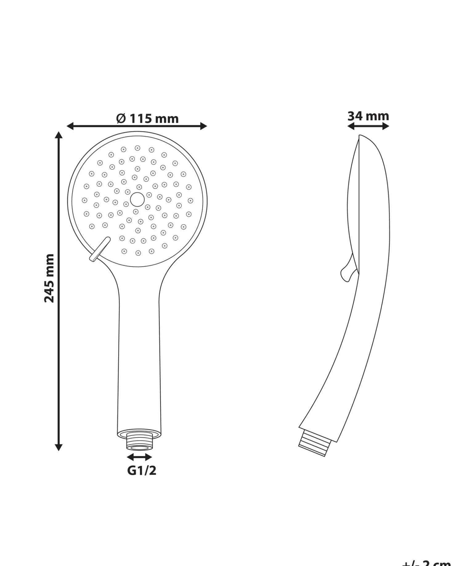 Kit doccia con soffione e flessibile TARMA 4 Funzioni Oro