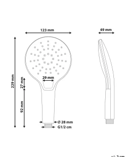 Kit doccia con soffione e flessibile IQUIRA 4 Funzioni Oro