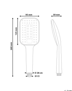 Kit doccia con soffione e flessibile TINGO 4 Funzioni Nero