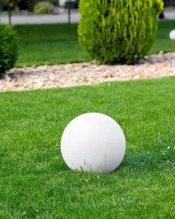 Beliani Lampada a sfera LED per esterni JOCOY con telecomando sporco Bianco