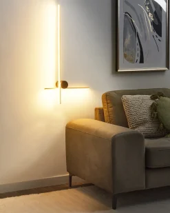 Online Beliani Lampada da parete a LED NUEVO Metallo Oro Nero Oro