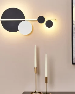 Best Beliani Lampada da parete a LED PARITA Metallo Nero Bianco Nero Oro