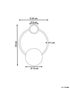 New Beliani Lampada da parete a LED PONUGA Metallo Oro