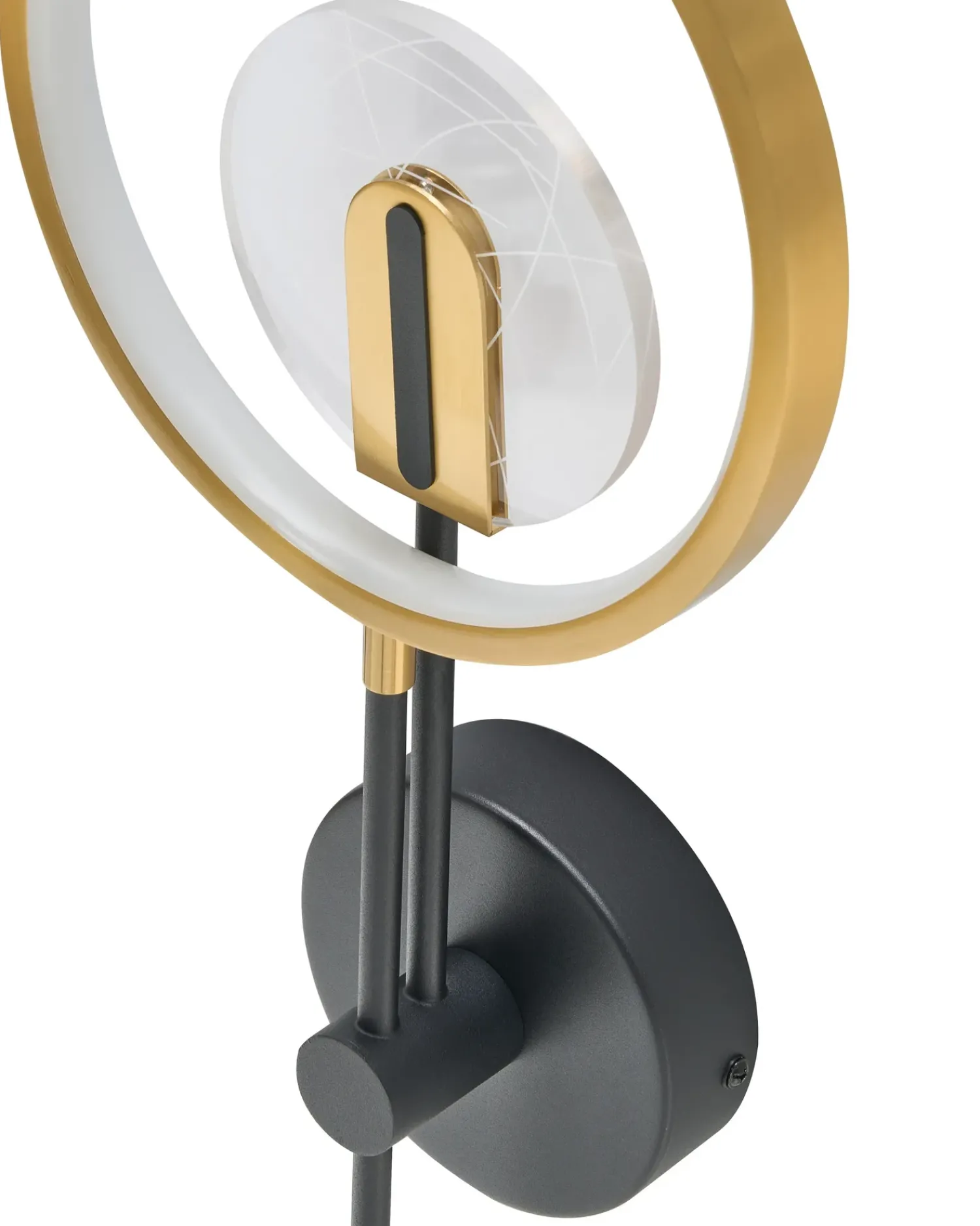 Hot Beliani Lampada da parete a LED SAMBRE Metallo Oro Nero Ottone Nero