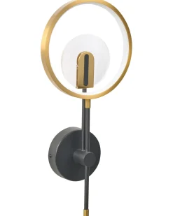 Hot Beliani Lampada da parete a LED SAMBRE Metallo Oro Nero Ottone Nero