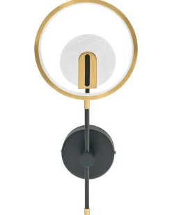 Hot Beliani Lampada da parete a LED SAMBRE Metallo Oro Nero Ottone Nero
