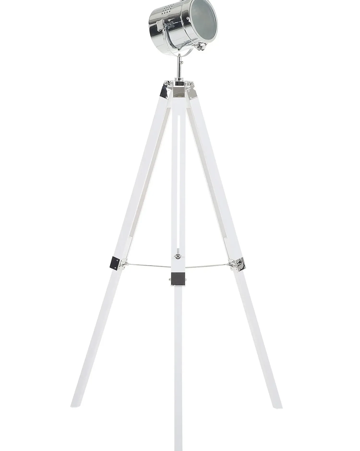 Outlet Beliani Lampada da pavimento ALZETTE Legno di pino Bianco Bianco Argento