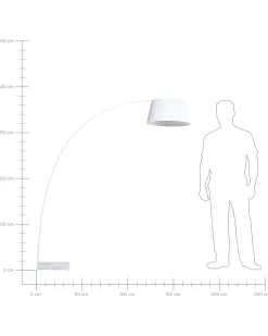 Beliani Lampada da pavimento BENUE Metallo Bianco
