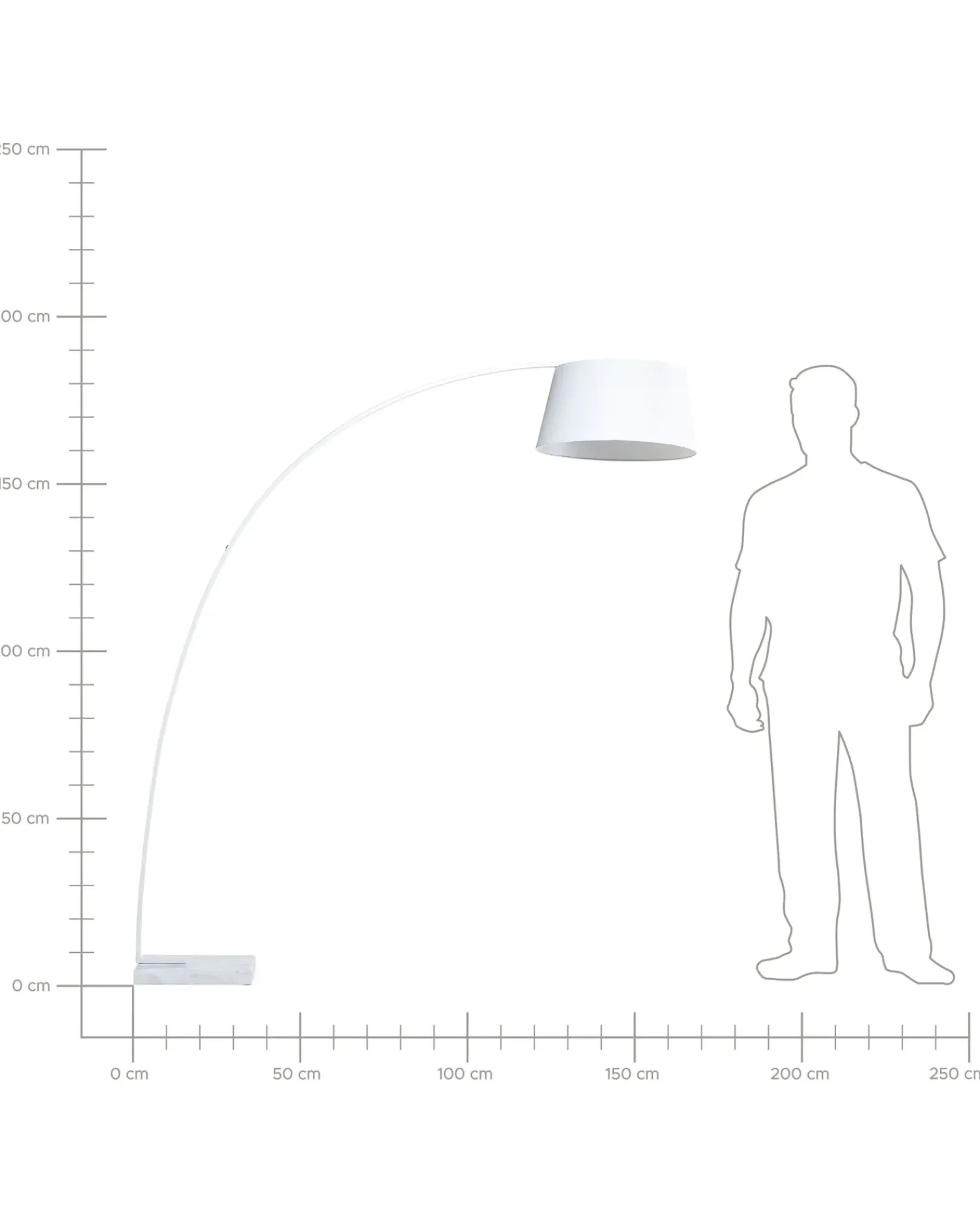 Beliani Lampada da pavimento BENUE Metallo Bianco